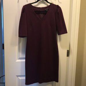 Banana Republic puffed sleeve burgundy dress